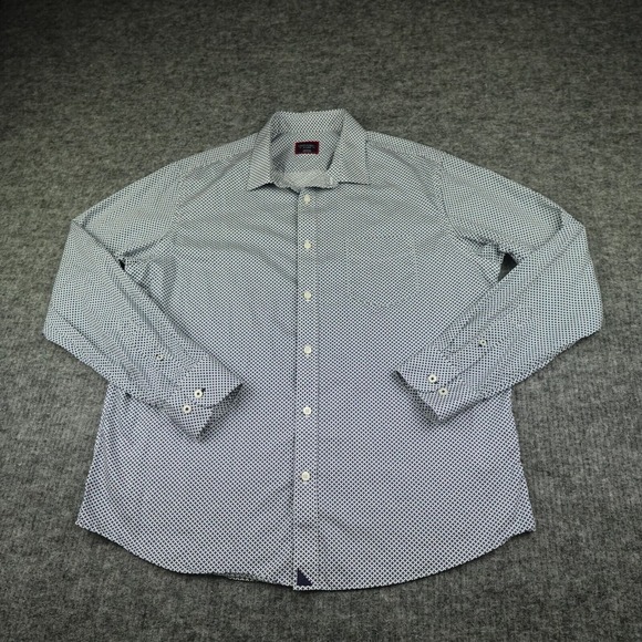 UNTUCKit Other - UNTUCKit Shirt Mens Extra Large White Blue Geometric Moreschi Regular Fit Casual